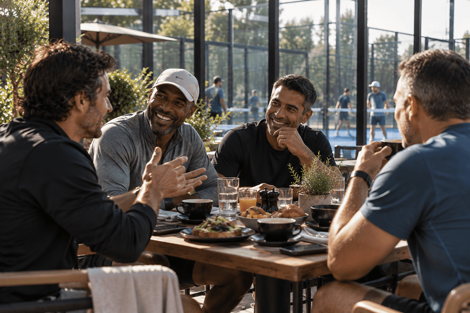 Padel Capital members at breakfast after play